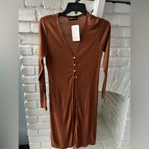 Endless Blu long half button cardigan